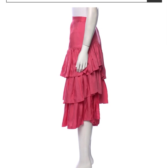 Cinq a Sept ruffle embellished midi skirt-pink size 6